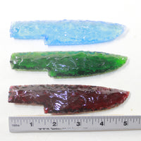 3 Glass Ornamental Knife Blades #1242 Mountain Man Knife