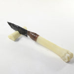 Deer Bone Handle Obsidian Blade Ornamental Knife #4542 Mountain Man Knife