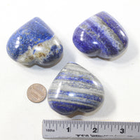 3 Lapis Hearts Combined Weight of  297 Grams #2241 Gemstone Hearts