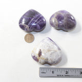 3 Amethyst  Hearts Combined Weight of  224 Grams #363-1 Gemstone Hearts