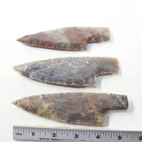 3 Stone Ornamental Knife Blades  #2435  Mountain Man Knife
