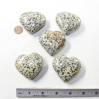 5 Dalmatian Hearts Combined Weight of  450 Grams #543-1 Gemstone Hearts