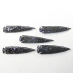 5 Obsidian Ornamental Spearheads  #9939  Arrowhead