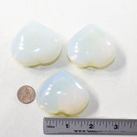 3 Opalite Hearts Combined Weight of  233 Grams #1641 Gemstone Hearts