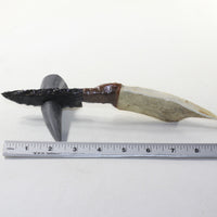Moose Antler Handle Obsidian Blade Ornamental Knife #1941 Mountain Man Knife