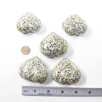 5 Dalmatian Hearts Combined Weight of  434 Grams #153-1 Gemstone Hearts