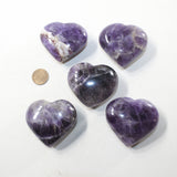 5 Amethyst Hearts Combined Weight of  426 Grams #403-1 Gemstone Hearts