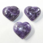 3 Amethyst  Hearts Combined Weight of  244 Grams #183-1 Gemstone Hearts