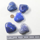 5 Lapis Hearts Combined Weight of  421 Grams #6641 Gemstone Hearts