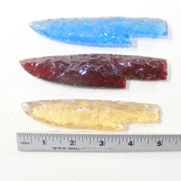3 Glass Ornamental Knife Blades #4942 Mountain Man Knife