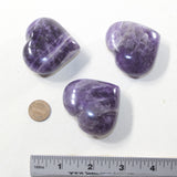 3 Amethyst  Hearts Combined Weight of  243 Grams #413-1 Gemstone Hearts z