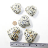 5 Dalmatian Hearts Combined Weight of  430 Grams #443-1 Gemstone Hearts