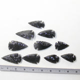 10 Large Obsidian Ornamental Arrowheads  #8424  Spearhead