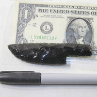1 Small Obsidian Ornamental Knife Blade  #3542  Mountain Man Knife