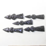 5 Obsidian Ornamental Tomahawk Heads #3430  Ax Axe Hatchet
