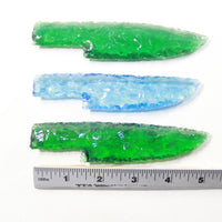 3 Glass Ornamental Knife Blades #5742 Mountain Man Knife