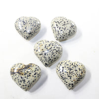 5 Dalmatian Hearts Combined Weight of  430 Grams #443-1 Gemstone Hearts