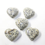 5 Dalmatian Hearts Combined Weight of  430 Grams #443-1 Gemstone Hearts