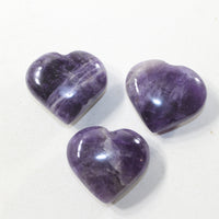 3 Amethyst  Hearts Combined Weight of  243 Grams #413-1 Gemstone Hearts