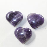 3 Amethyst  Hearts Combined Weight of  243 Grams #413-1 Gemstone Hearts