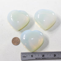 3 Opalite Hearts Combined Weight of  247 Grams #3341 Gemstone Hearts