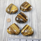 5 Tiger Eye Hearts Combined Weight of  468 Grams #8143 Gemstone Hearts