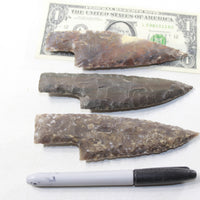 3 Stone Ornamental Knife Blades  #7241  Mountain Man Knife