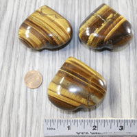 3 Tiger Eye Hearts Combined Weight of  284 Grams #3143 Gemstone Hearts