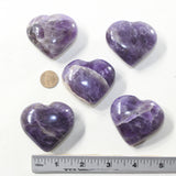 5 Amethyst Hearts Combined Weight of  418 Grams #223-1 Gemstone Hearts