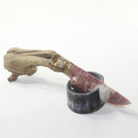 Grapevine Wood Handle Stone Blade Ornamental Knife #31630 Mountain Man Knife