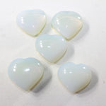 5 Opalite Hearts Combined Weight of  391 Grams #8441 Gemstone Hearts