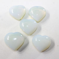 5 Opalite Hearts Combined Weight of  391 Grams #8441 Gemstone Hearts