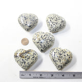 5 Dalmatian Hearts Combined Weight of  430 Grams #443-1 Gemstone Hearts