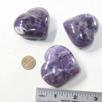 3 Amethyst  Hearts Combined Weight of  244 Grams #183-1 Gemstone Hearts