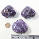 3 Amethyst  Hearts Combined Weight of  244 Grams #183-1 Gemstone Hearts