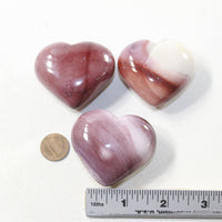 3 Mookaite Hearts Combined Weight of  254 Grams #573-1 Gemstone Hearts