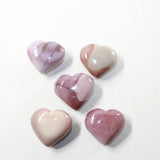 5 Mookaite Hearts Combined Weight of  416 Grams #373-1 Gemstone Hearts