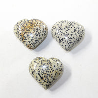 3 Dalmatian  Hearts Combined Weight of  264 Grams #383-1 Gemstone Hearts