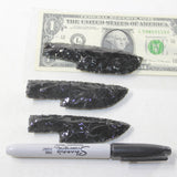3 Small Obsidian Ornamental Knife Blades  #4939  Mountain Man Knife