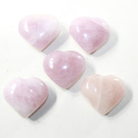 5 Rose Quartz Hearts Combined Weight of  437 Grams #6241 Gemstone Hearts