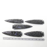 5 Obsidian Ornamental Spearheads  #3235  Arrowhead