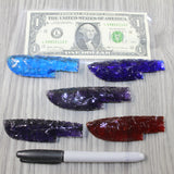 5 Small Glass Ornamental Knife Blades  #1942