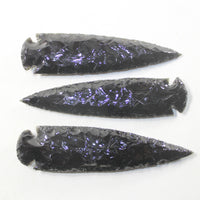 3 Obsidian Ornamental Spearheads  #723-1  Arrowhead