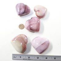 5 Mookaite Hearts Combined Weight of  424 Grams #283-1 Gemstone Hearts