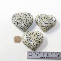 3 Dalmatian  Hearts Combined Weight of  264 Grams #273-1 Gemstone Hearts