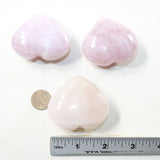 3 Rose Quartz Hearts Combined Weight of  277 Grams #4441 Gemstone Hearts