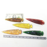 5 Glass Ornamental Spearheads  #3830  Arrowheads
