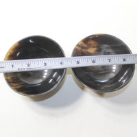 2 Horn Bowls 4 Inch Natural Colored