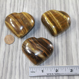 3 Tiger Eye Hearts Combined Weight of  280 Grams #2942 Gemstone Hearts