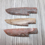 3 Stone Ornamental Knife Blades  #0663   Mountain Man Knife